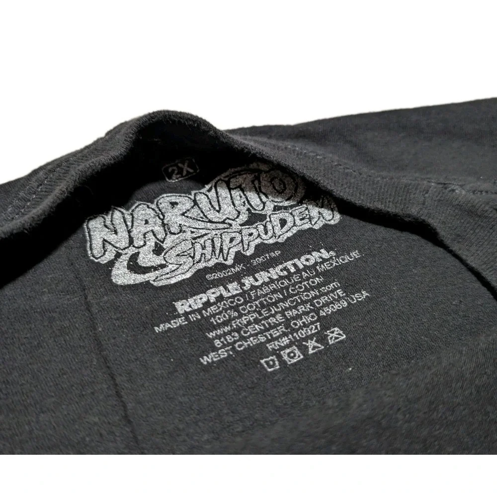Naruto Shippuden Ripple Junction T-Shirt Size‎ 2XL Black Anime T Black